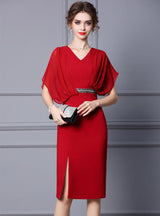 V-neck Split Mother Of The Bride Dress