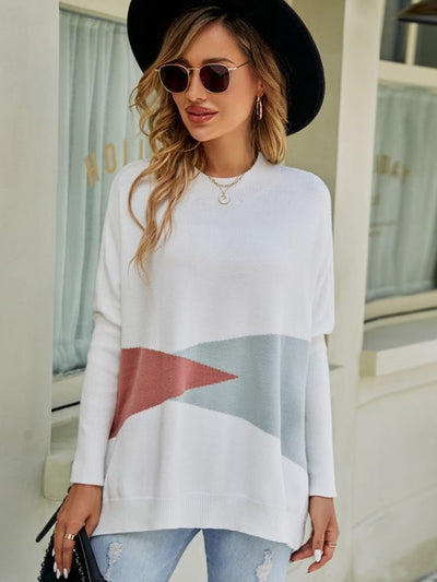 Loose Bat Cuff Pullover Sweater