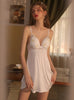 Satin Daisy Embroidery Sling Nightgown