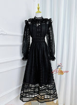 Palace High Neck Lantern Sleeve Dress