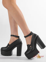 Buckle Thick Heels and Thick Soles Shoes