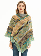 Retro National Style Hooded Cape Shawl