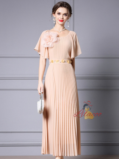 Chiffon Pleats Beading Mother Of The Bride Dress