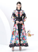 Palace Retro Lantern Sleeve Button Split Printed