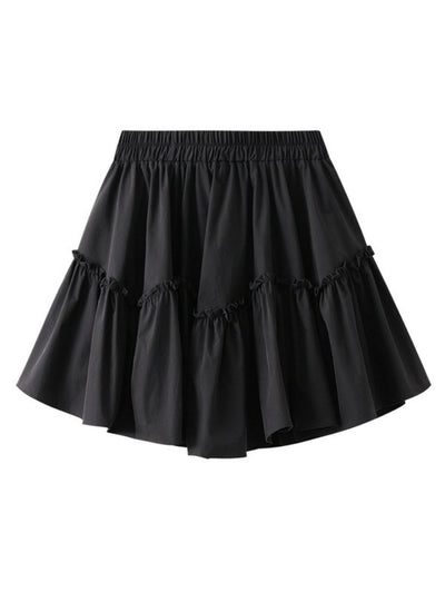 High Waist White Irregular Skirt