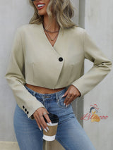 Short Solid Color Suit Short Jacket