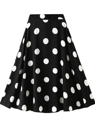 Retro Polka-dot Big Swing Skirt