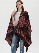 Retro Cashmere-like Padded Warm Knitted Cloak Scarf