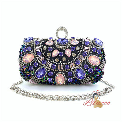 Handmade Rhinestone Dinner Clutch Bag