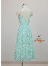 Mesh Embroidered Banquet Dress