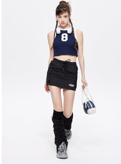 Sporty Sleeveless Short T-shirt