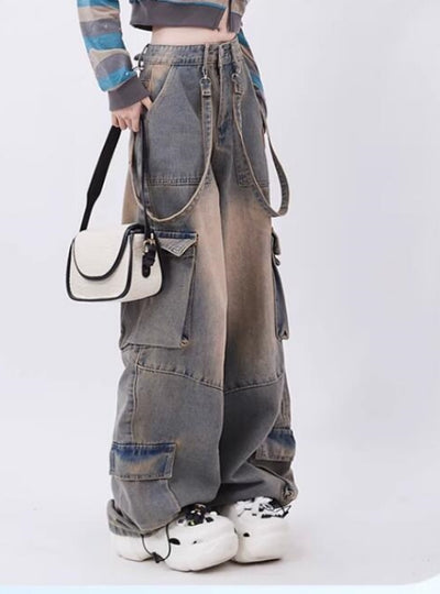 Retro Large Pocket Straight Pant