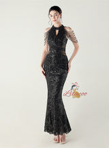 Mermaid Sequins Beading Prom Dress