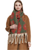 Coarse Tassel Jacquard Leopard Scarf