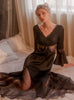 Deep V Neck Mesh Lace Nightdress with Chest Pad