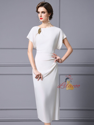 White Split Mother Of The Bride Dress
