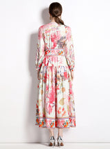 Holiday Printed Long-sleeved Dress