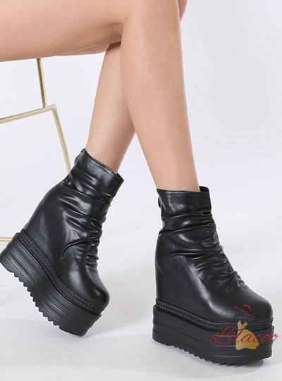 Folding Wedge Heel Thick-soled Booties