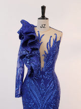 Mermaid Sequins One Shoulder Prom Dress