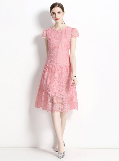 Round Neck Hollow Waist Princess Dress