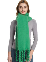 Autumn and Winter Knotted Thick Braid Tassel Scarf