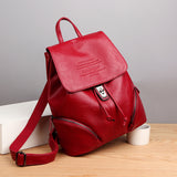 Soft Leather Large Capacity Backpack