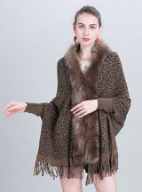 Scarf Leopard Tassel Knit Shawl