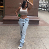 Sexy Low Waist Embroidered Stretch Jeans