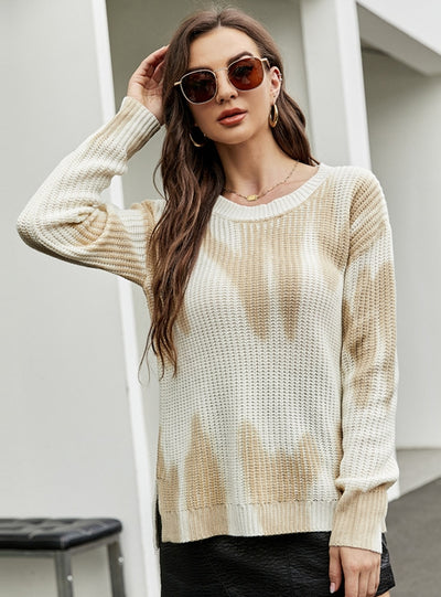 Printing Long-sleeved Round Neck Loose Sweater