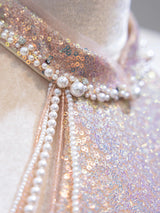 Pink Mermaid Sequins Short Prom Dress