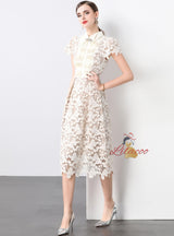 Three-dimensional Flower Lace Sleeveless Dress