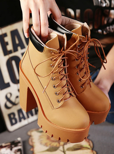 Thick-heeled Waterproof Platform Martin Boots