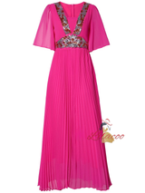 Fuchsia Chiffon Sequins Mother Of The Bride Dress