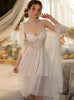 Perspective Lace Satin Suspender Nightdress