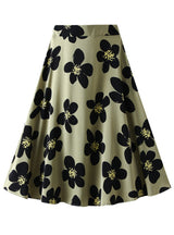 Elastic Waist Flower Print Skirt