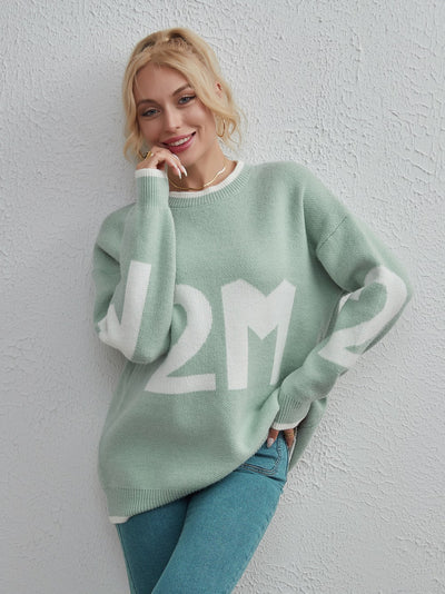 Women Loose Letter Warm Sweater