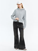 Vintage Letters Hooded Loose Coat