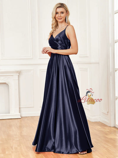 Sexy Suspender Satin Backless Dress