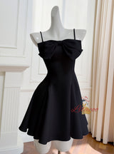 White Sling Bow Short Dress