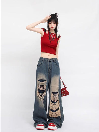 Broke Jeans Retro Wide-leg Pants