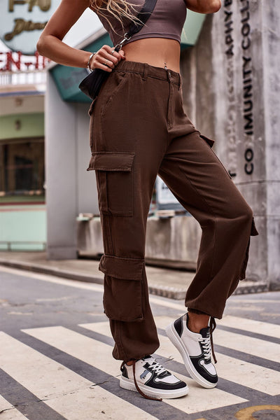 Loose Drawstring Overalls Denim Pant