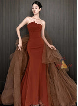 Mermaid Tulle Strapless Prom Dress