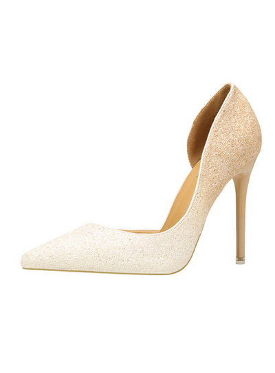 Thin High-heeled Sequined Pointed Shoes