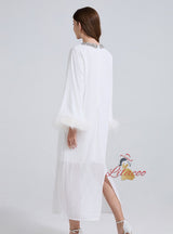 Heavy Industry Beaded Pleated Loose Slim Dress