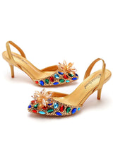 Shallow-mouthed Pointed Rhinestone Stiletto Sandals