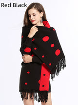 Dot Tassel Knitted Cardigan Shawl Coat