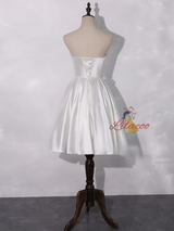 Black Satin Sweetheart Homecoming Dress