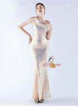 Mermaid Sequins One Shoulder Prom Dress