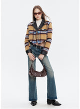 Irregular Plaid Cotton Coat