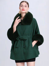 Lace Cardigan Fur Collar Shawl Cloak